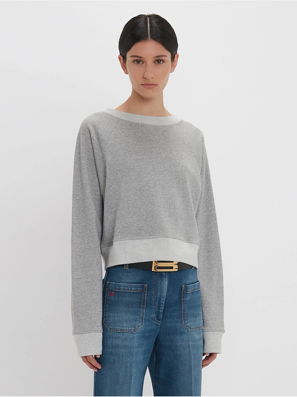 Victoria Beckham Constance Sweatshirt Grey Marl
